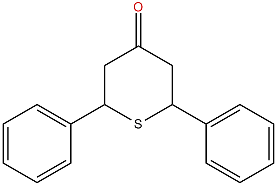 Image of 2,6-diphenyl-1-thiacyclohexan-4-one