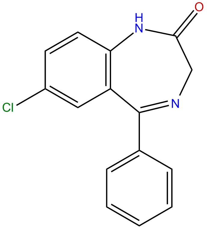 Image of 2H-1,4-benzodiazepin-2-one, 7-chloro-1,3-dihydro-5-phenyl-