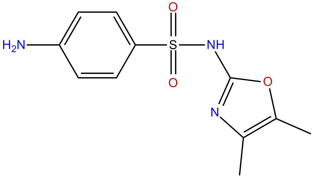 Image of 4-amino-N-(4,5-dimethyl-2-oxazolyl)benzenesulfonamide