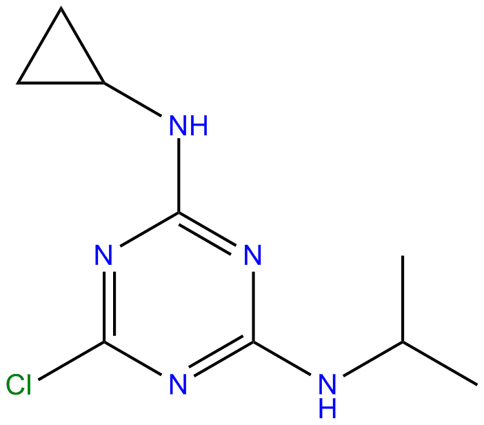 Image of 6-chloro-N-cyclopropyl-N'-(1-methylethyl)-1,3,5-triazine-2,4-diamine