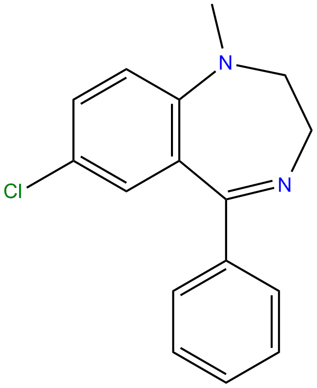 Image of 7-chloro-2,3-dihydro-1-methyl-5-phenyl-1H-1,4-benzodiazepine