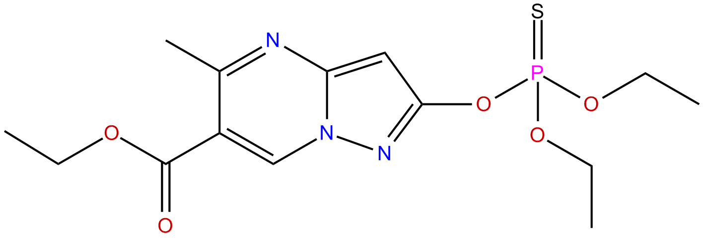 Image of ethyl 2-[(diethoxyphosphinothioyl)oxy]-5-methylpyrazolo[1,5-a]pyrimidine-6-carboxylate