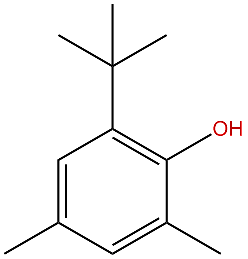Image of phenol, 2-(1,1-dimethylethyl)-4,6-dimethyl-