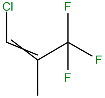 Image of 1-chloro-3,3,3-trifluoro-2-methyl-1-propene