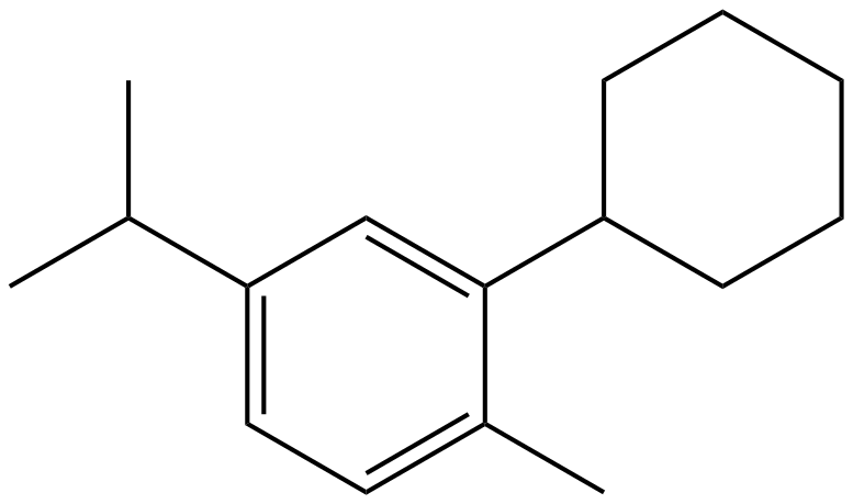 Image of 1-cyclohexyl-2-methyl-5-(1-methylethyl)benzene