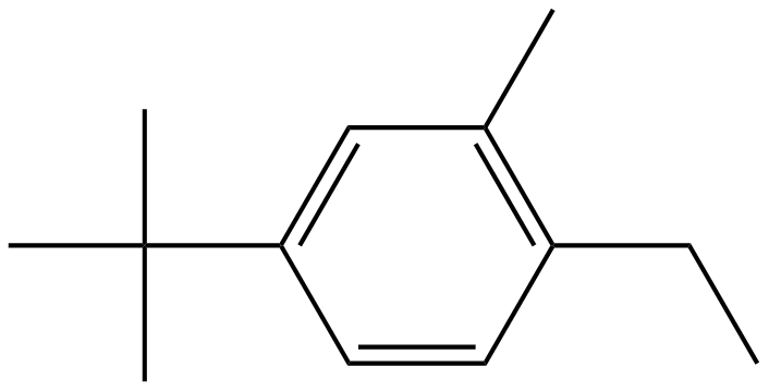 Image of 1-ethyl-2-methyl-4-(1,1-dimethylethyl)benzene