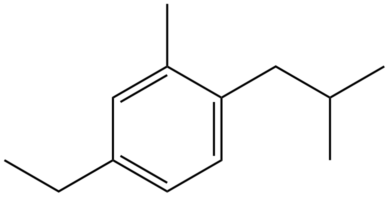 Image of 1-ethyl-3-methyl-4-(2-methylpropyl)benzene