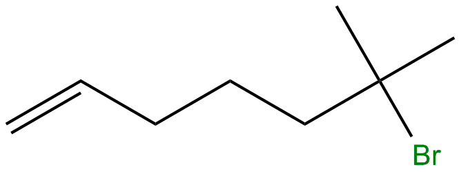 Image of 1-heptene, 6-bromo-6-methyl-