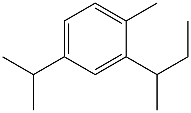 Image of 1-methyl-4-(1-methylethyl)-2-(1-methylpropyl)benzene