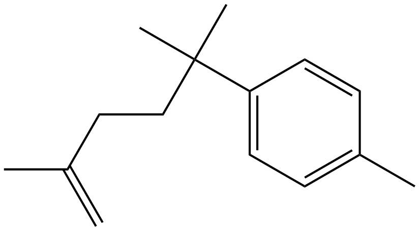 Image of 1-methyl-4-(1,1,4-trimethyl-4-pentenyl)benzene