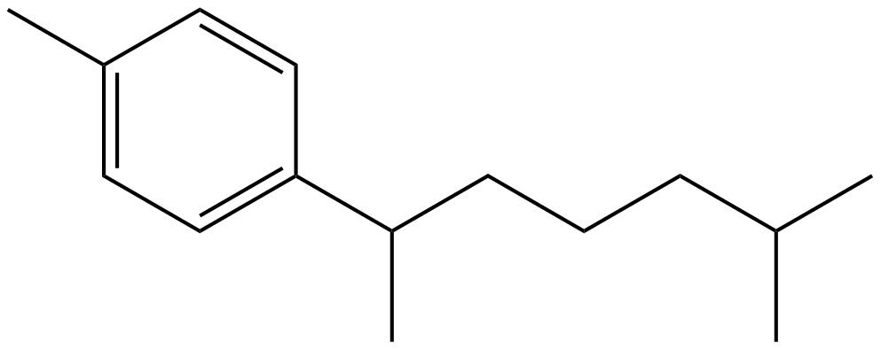Image of 1-methyl-4-(1,5-dimethylhexyl)benzene