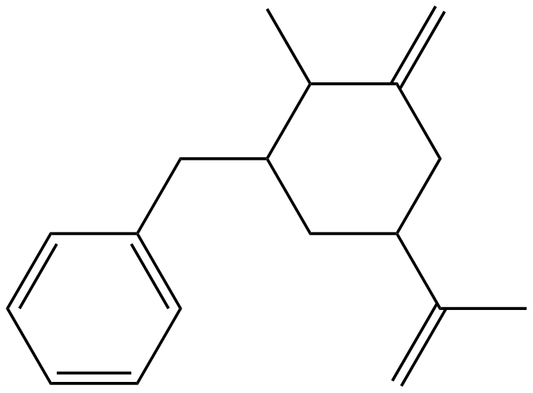 Image of 1-methylene-2-methyl-3-(phenylmethyl)-5-(1-methylethenyl)cyclohexane