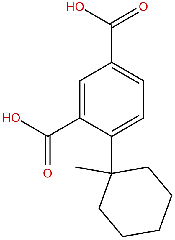 Image of 1-(1-methylcyclohexyl)-2,4-benzenedicarboxylic acid