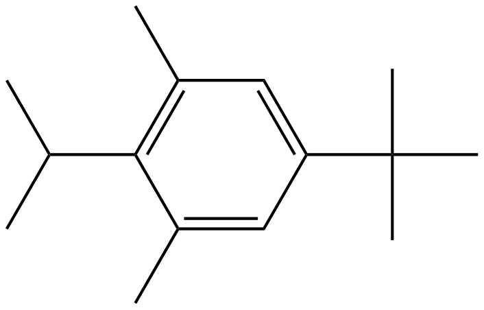 Image of 1-(1,1-dimethylethyl)-3,5-dimethyl-4-(1-methylethyl)benzene