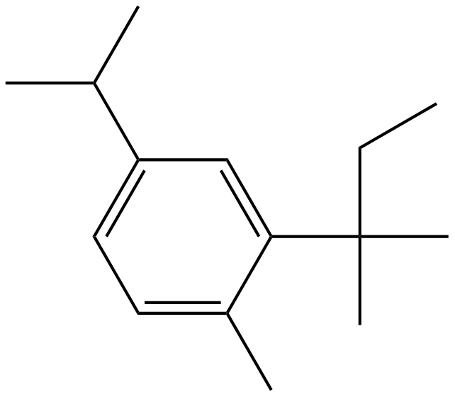 Image of 1-(1,1-dimethylpropyl)-2-methyl-5-(1-methylethyl)benzene