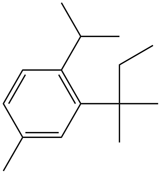 Image of 1-(1,1-dimethylpropyl)-3-methyl-6-(1-methylethyl)benzene
