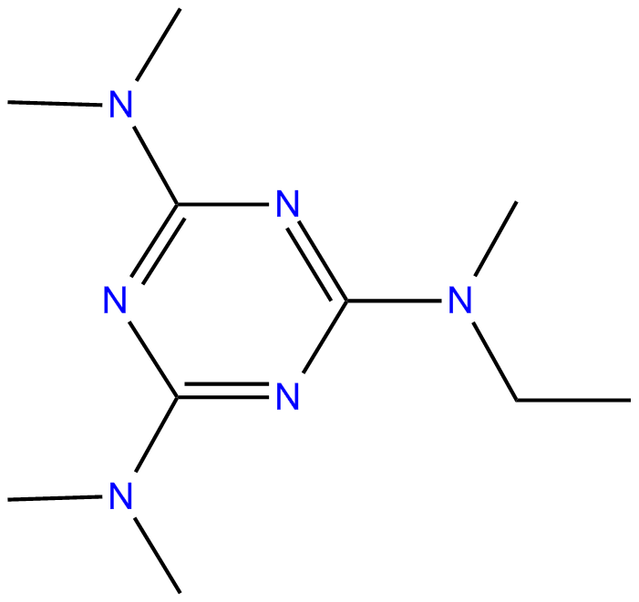 Image of 1-(ethylmethylamino)-3,5-bis(dimethylamino)-s-triazine