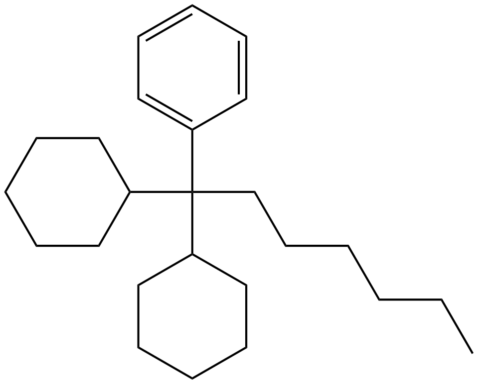 Image of 1,1-dicyclohexyl-1-phenylheptane