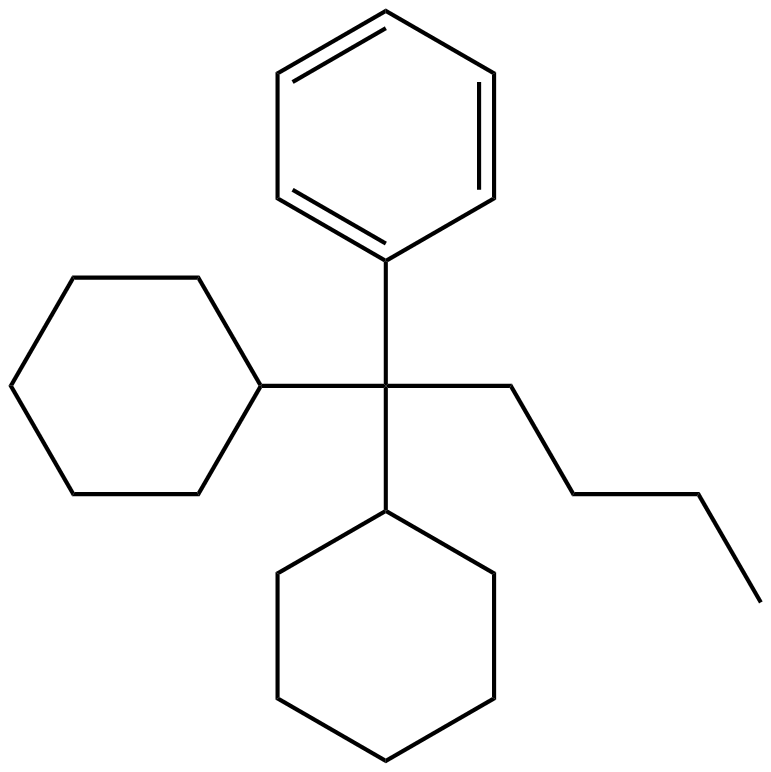 Image of 1,1-dicyclohexyl-1-phenylpentane