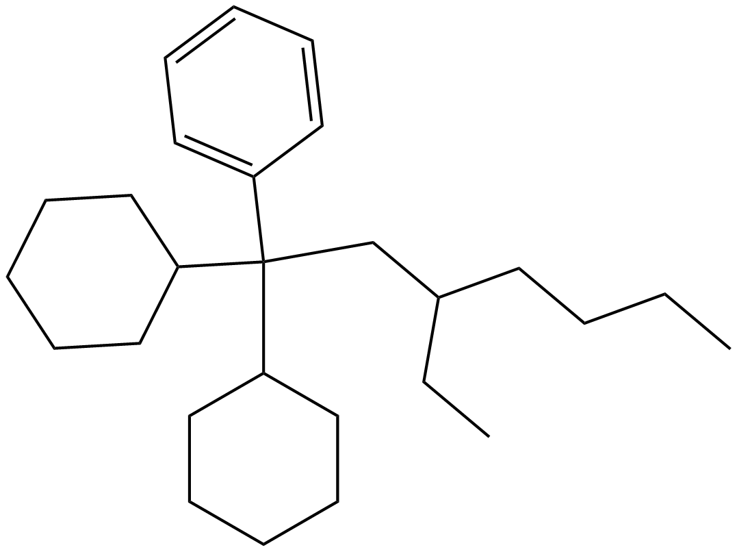 Image of 1,1-dicyclohexyl-3-ethyl-1-phenylheptane