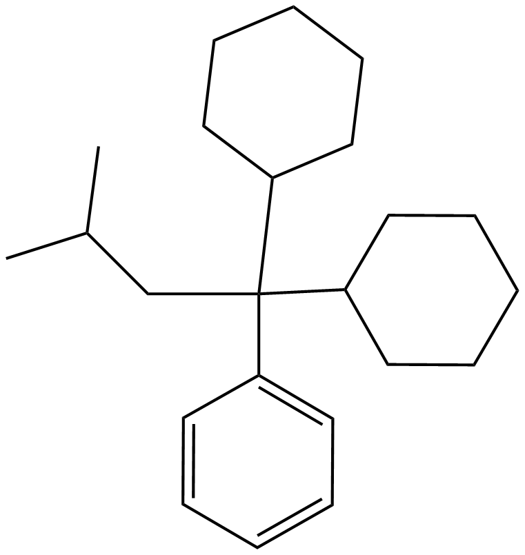 Image of 1,1-dicyclohexyl-3-methyl-1-phenylbutane
