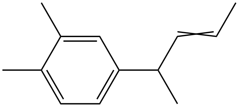 Image of 1,2-dimethyl-4-(1-methyl-2-butenyl)benzene