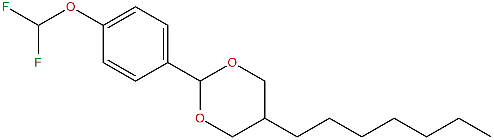 Image of 1,3-dioxane, 2-[4-(difluoromethoxy)phenyl]-5-heptyl-, trans-