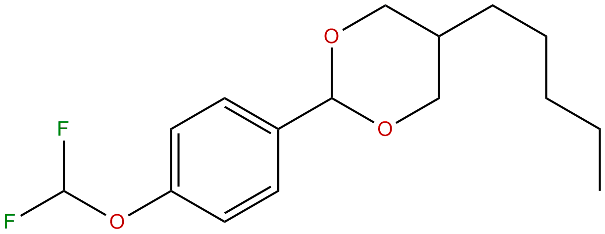 Image of 1,3-dioxane, 2-[4-(difluoromethoxy)phenyl]-5-pentyl-, trans-