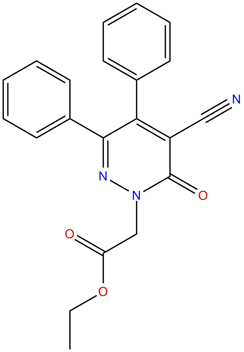 Image of 1(6H)-pyridazineacetic acid, 5-cyano-6-oxo-3,4-diphenyl-, ethyl ester