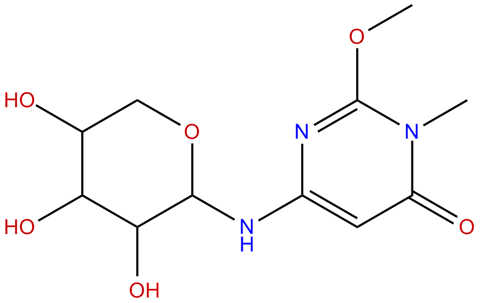 Image of 2-methoxy-3-methyl-6-(.beta.-D-xylopyranosylamino)-4(3H)-pyrimidinone