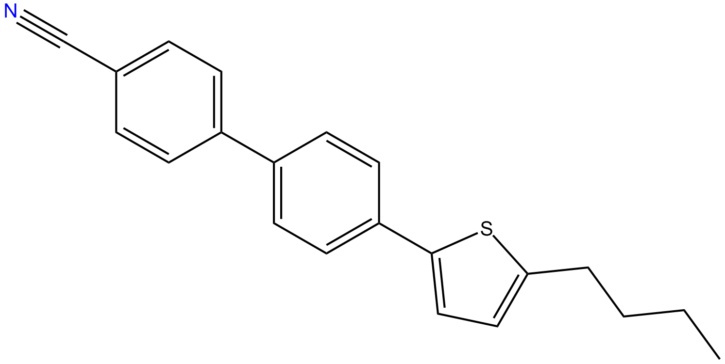 Image of 2-n-butyl-5-(4'-cyanobiphenyl-4-yl)thiophene
