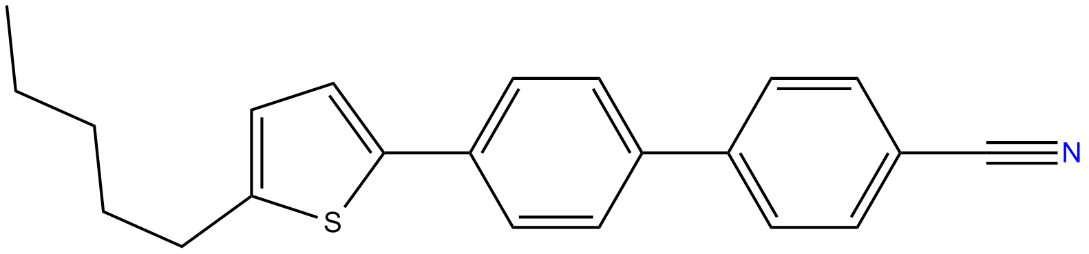 Image of 2-n-pentyl-5-(4'-cyanobiphenyl-4-yl)thiophene