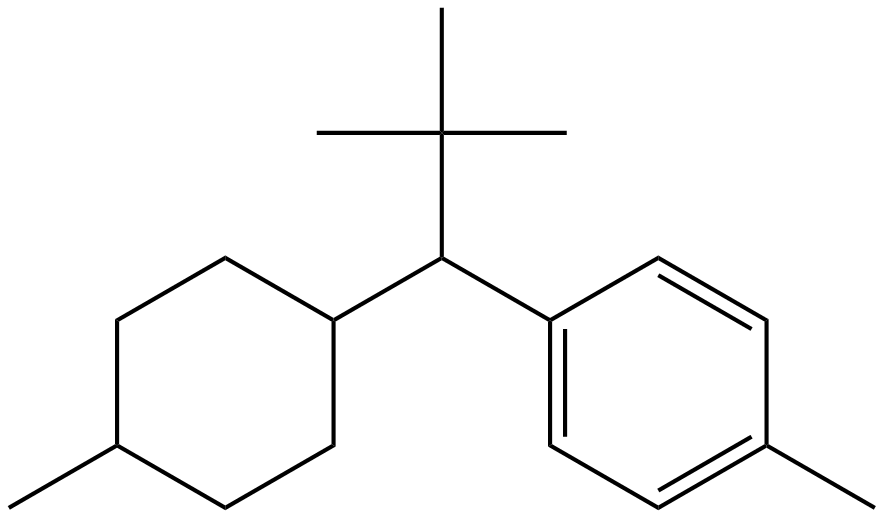 Image of 2,2-dimethyl-1-(4-methylcyclohexyl)-1-(4-methylphenyl)propane
