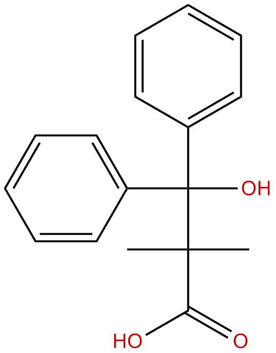 Image of 2,2-dimethyl-3,3-diphenyl-3-hydroxypropanoic acid