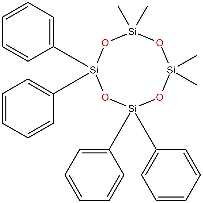 Image of 2,2,4,4-tetramethyl-6,6,8,8-tetraphenylcyclotetrasiloxane