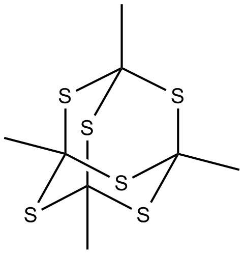 Image of 2,4,6,8,9,10-hexathiatricyclo[3.3.1.13,7]decane, 1,3,5,7-tetramethyl-