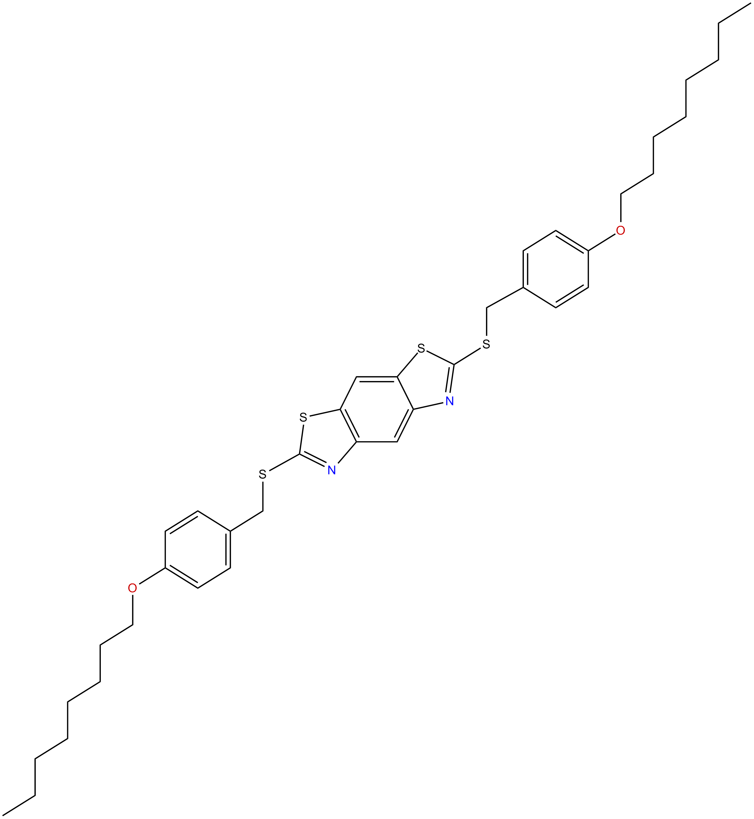 Image of 2,6-di(4-octyloxybenzylthio)benzo-[1,2-4:5,4-d']-bisthiazole