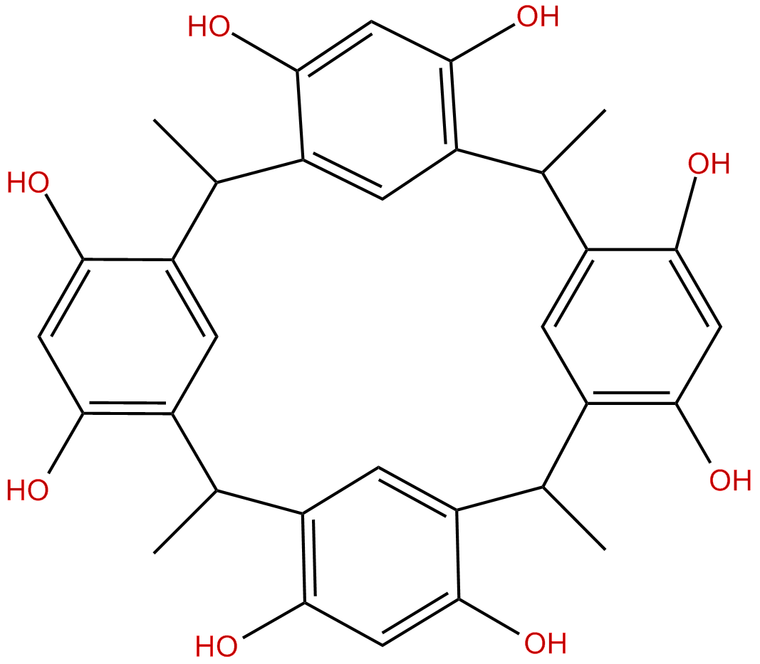 Image of 2,8,14,20-tetramethyl-4,6,10,12,16,18,22,24-octahidroxyresorci[4]arene, calix[4]resorcinarene