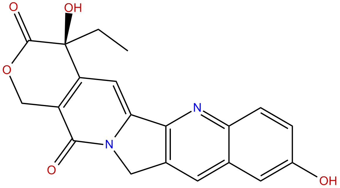 Image of 20-(S)-4-ethyl-4,9-dihydroxy-1H-pyrano(3',4':6,7)indolizino(1,2-b)quinoline-3,14 (4H, 12H)-dione