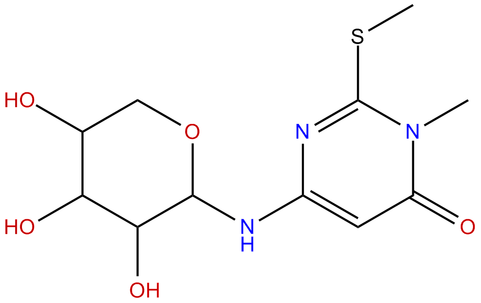 Image of 3-methyl-2-(methylthio)-6-(.beta.-D-xylopyranosylamino)-4(3H)-pyrimidinone