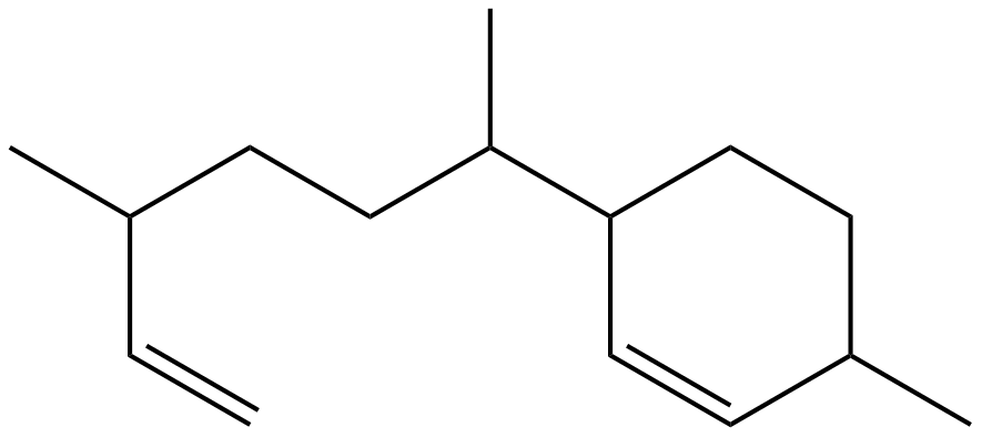 Image of 3-(1,4-dimethyl-5-hexenyl)-6-methylcyclohexene