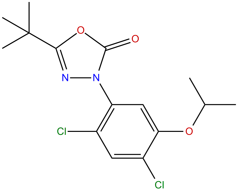 Image of 3-[2,4-dichloro-5-(1-methylethoxy)phenyl]-5-(1,1-dimethylethyl)-1,3,4-oxadiazol-2(3H)-one
