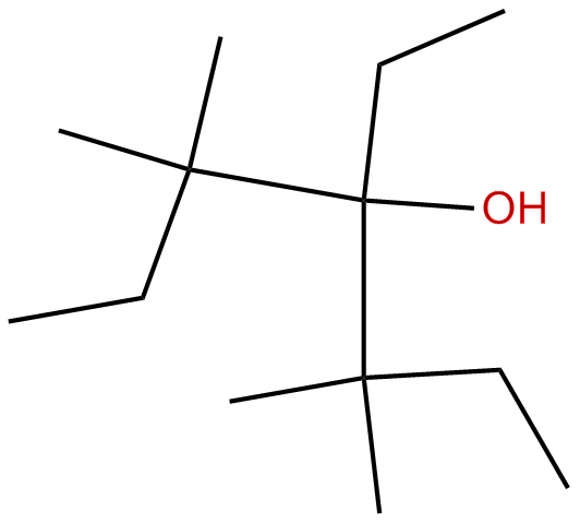 Image of 3,3,5,5-tetramethyl-4-ethyl-4-heptanol