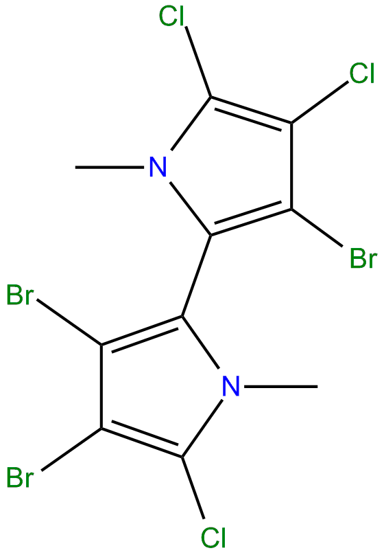 Image of 3,3',4-tribromo-4',5,5'-trichloro-1,1'-dimethyl-2,2'-Bi-1H-pyrrole