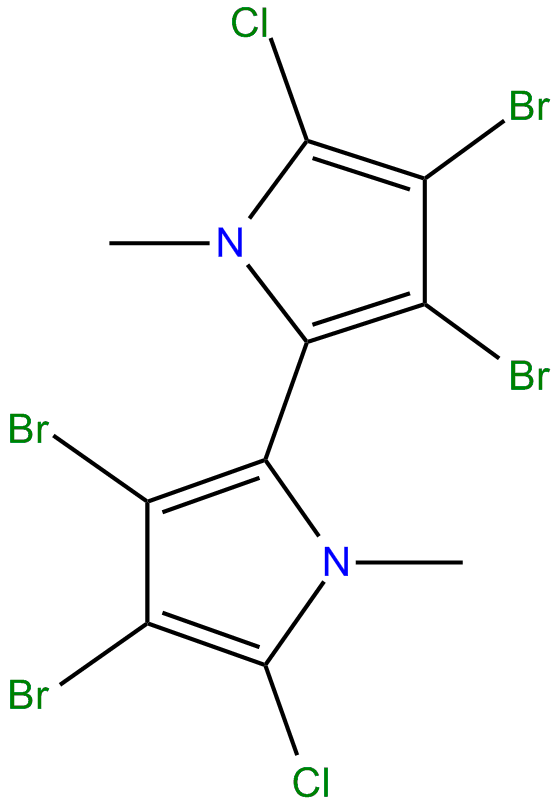 Image of 3,3',4,4'-tetrabromo-5,5'-dichloro-1,1'-dimethyl-2,2'-bi-1H-pyrrole