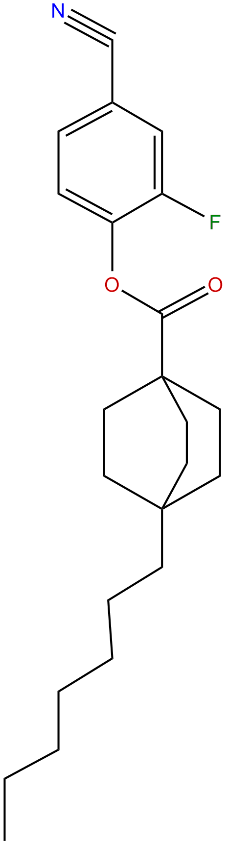 Image of 4-cyano-2-fluorophenyl-4-heptylbicyclo[2.2.2]octane-1- carboxylate