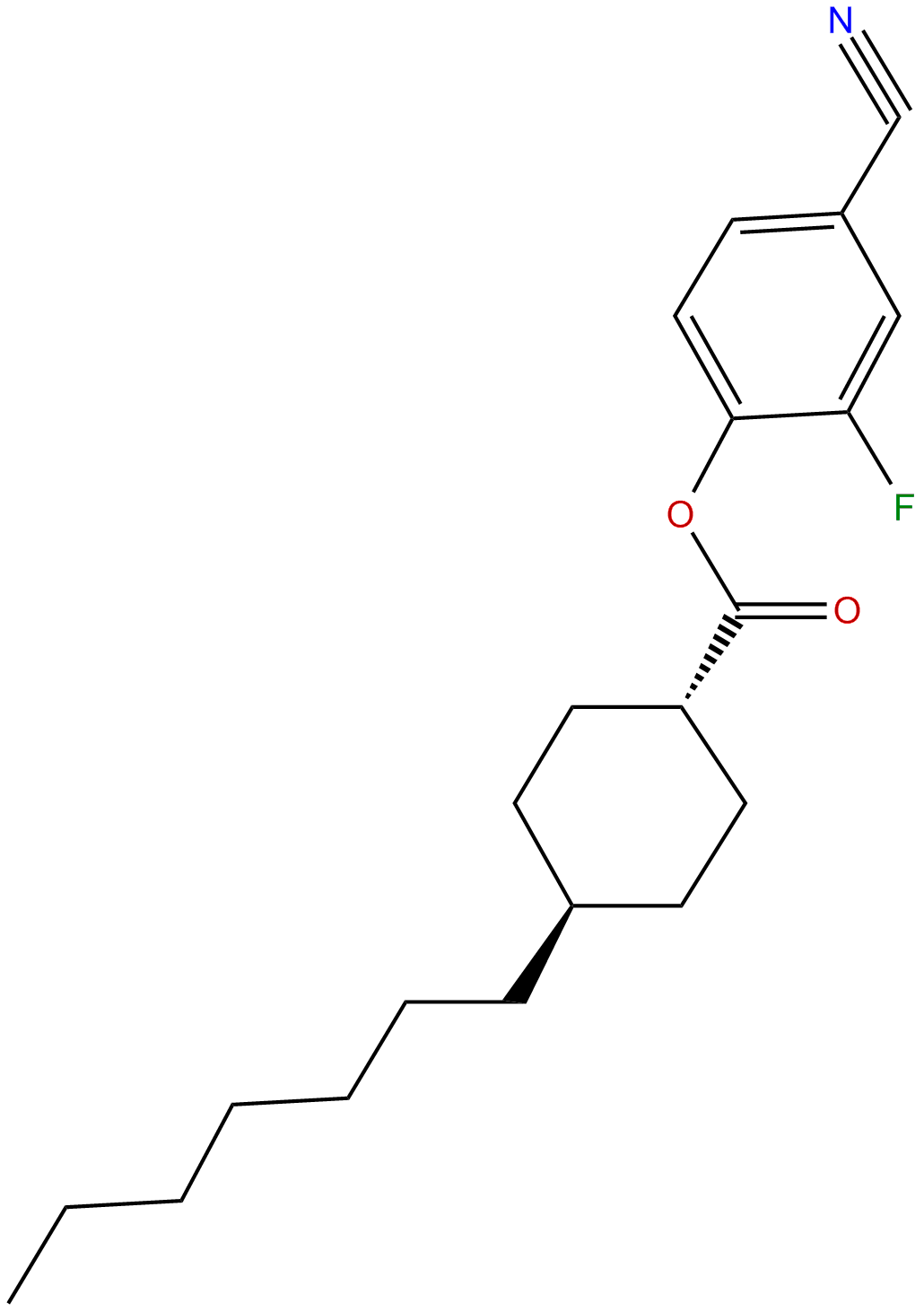 Image of 4-cyano-2-fluorophenyl-trans-4-heptylcyclohexane-1- carboxylate
