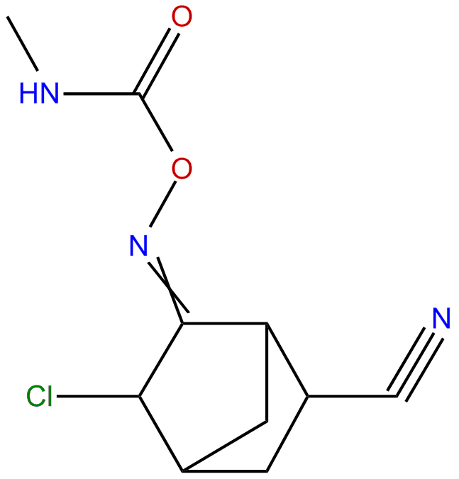 Image of 5-chloro-6-[[[(methylamino)carbonyl]oxy]imino]bicyclo[2.2.1]heptane-2-carbonitrile