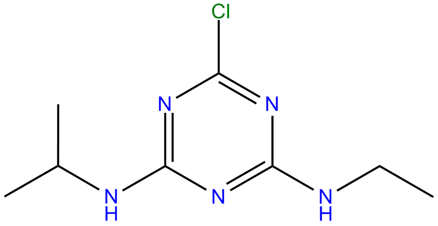 Image of 6-chloro-N-ethyl-N'-(1-methylethyl)-1,3,5-triazine-2,4-diamine