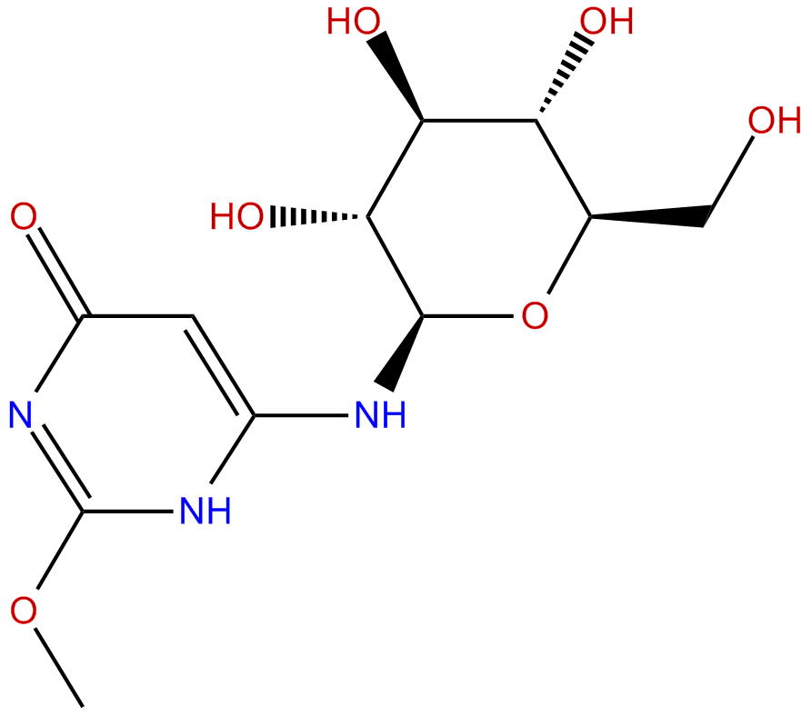 Image of 6-(.beta.-D-glucopyranosylamino)-2-methoxy-4(1H)-pyrimidinone